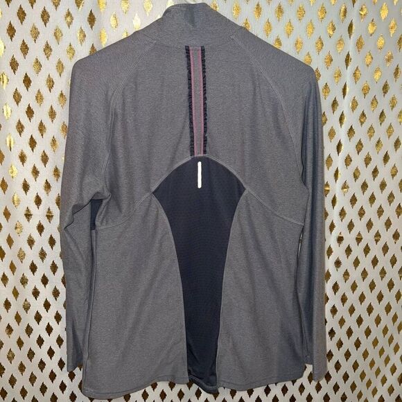 Champion half zip track jacket sweater gray pink size M - Picture 3 of 5